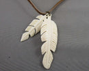Bone Feathers Pendant Necklace (Vintage) H010-8