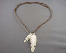 Bone Feathers Pendant Necklace (Vintage) H010-8