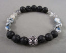 Smoky Quartz, K2 Jasper & Lava Gemstone Bracelet B091-10
