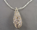Rhinestone Gemstone Pendant Necklace (Vintage) H010-12