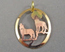 Copper and Brass Wolf Pendant (Vintage) H010-14