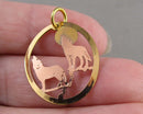 Copper and Brass Wolf Pendant (Vintage) H010-14