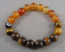 Carnelian & Tiger Eye Gemstone Bracelet (Vintage) H010-16