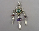 Bloodstone, Garnet & Amethyst Gemstone Pendant (Vintage) H028-1