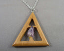 Amethyst Gemstone Pendant Necklace Vintage H028-13