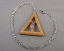 Amethyst Gemstone Pendant Necklace Vintage H028-13