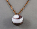 Copper Necklace with Glass Marble Pendant Vintage H028-14