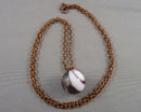Copper Necklace with Glass Marble Pendant Vintage H028-14