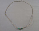 Malachite Gemstone Necklace Vintage H028-18