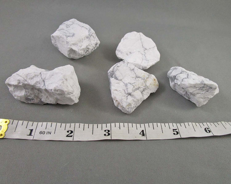 White Howlite Stones Raw 2pcs H132**