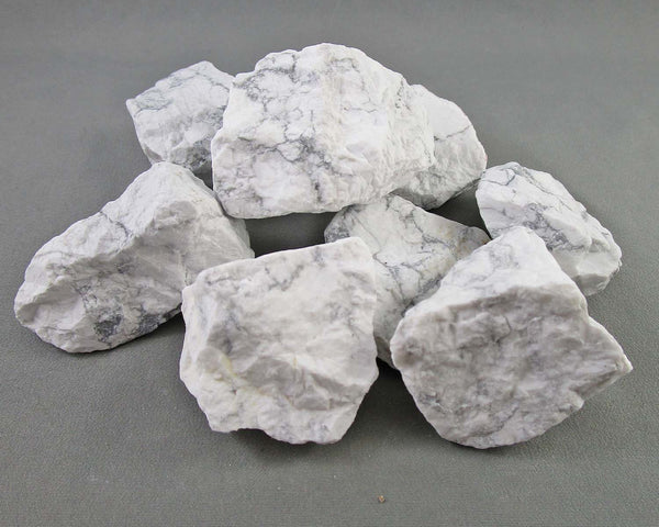 White Howlite Stones Raw 2pcs H132**