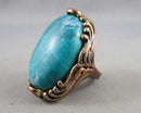 Imperial Jasper Copper Ring Size 7.5 (Vintage) H060-1