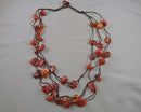 Carnelian Gemstone Necklace (Vintage) H060-5