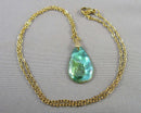 Abalone Shell Gemstone Pendant Necklace (Vintage) H060-12