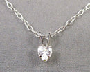 925 Sterling Silver CZ Pendant Necklace (Vintage) H060-13