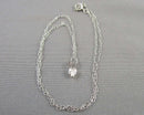 925 Sterling Silver CZ Pendant Necklace (Vintage) H060-13