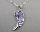 Abalone Shell Dolphin Pendant Necklace (Vintage) H060-20