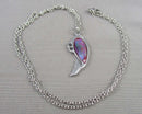 Abalone Shell Dolphin Pendant Necklace (Vintage) H060-20