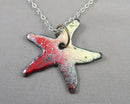 Enamel Starfish Pendant Necklace (Vintage) H060-24