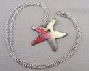 Enamel Starfish Pendant Necklace (Vintage) H060-24