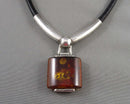Stunning Natural Amber Pendant Necklace 925 Sterling Silver (Vintage) H061-3