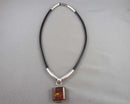 Stunning Natural Amber Pendant Necklace 925 Sterling Silver (Vintage) H061-3