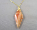 Agate Gemstone Pendant Necklace (Vintage) H061-4