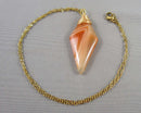 Agate Gemstone Pendant Necklace (Vintage) H061-4