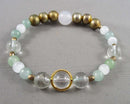 Aventurine & Quartz Gemstone Bracelet (Vintage) H061-17