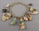 Mixed Gemstone Cat Charm Bracelet H129-6