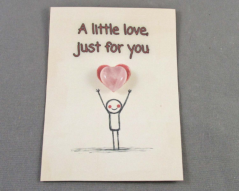 "A Little Love Just for You" Crystal Heart Gift Appreciation Card 1pc