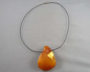 Amber Gemstone Pendant Necklace (Vintage) H129-12