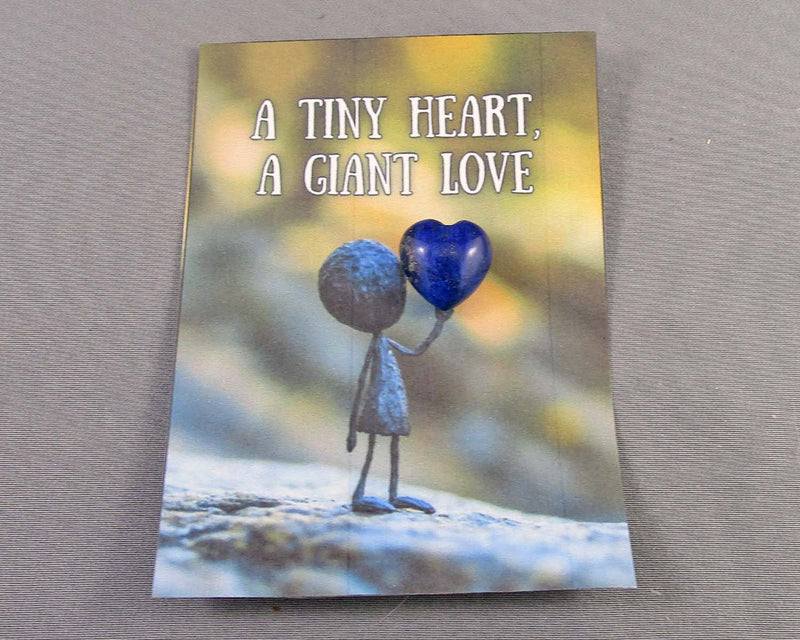 "A Tiny Heart A Giant Love" Crystal Heart Gift Appreciation Card 1pc