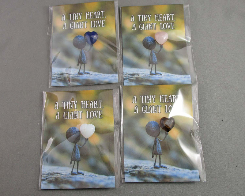 "A Tiny Heart A Giant Love" Crystal Heart Gift Appreciation Card 1pc