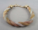 Tri Color Metal Mesh Bracelet H129-16