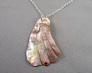 Abalone Gemstone Pendant Necklace (Vintage) H129-18