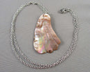Abalone Gemstone Pendant Necklace (Vintage) H129-18