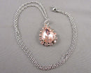 Pink Rhinestone Crystal Pendant Necklace (Vintage) H129-19