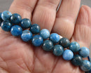 Blue Apatite Beads Round (Various Sizes)
