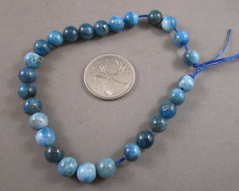 Blue Apatite Beads Round Various Sizes