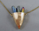 Rainbow Aura Gemstone Pendant Necklace (Vintage) H129-23