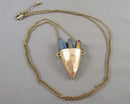 Rainbow Aura Gemstone Pendant Necklace (Vintage) H129-23