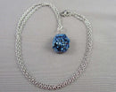 Blue Flame Aura Quartz Pendant Necklace (Vintage) H141-8