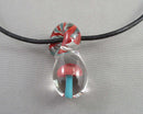 Glass Mushroom Pendant Necklace (Vintage) H141-11
