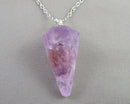 Amethyst Gemstone Pendant Necklace (Vintage) H141-12