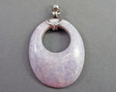 RARE!  Lavender Jadeite Gemstone Pendant 925 Sterling Silver H141-19