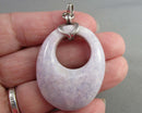 RARE!  Lavender Jadeite Gemstone Pendant 925 Sterling Silver H141-19