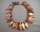 Shell Gemstone Leaf Necklace (Vintage) H141-21