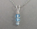 Blue Topaz Crystal Necklace (December Birthstone) 1pc