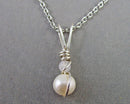 Moonstone & Pearl Gemstone Necklace (June Birthstone) 1pc